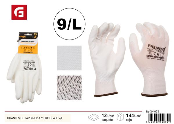 Guantes de jardinería y bricolaje 9/L