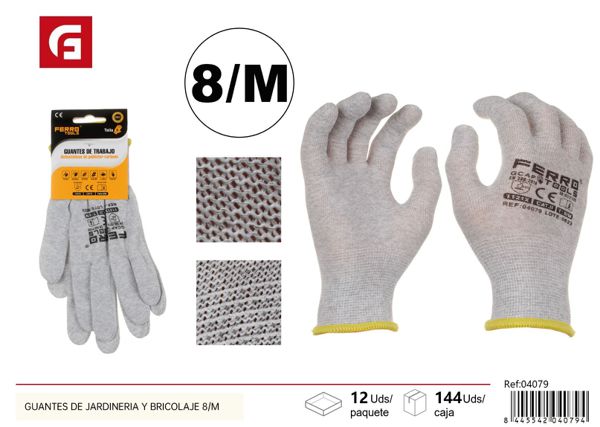 Guantes de jardinería y bricolaje 8/M GCAP para protección de manos