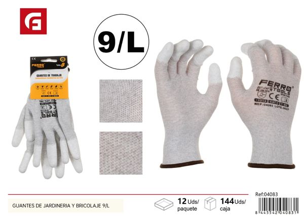 Guantes de jardinería y bricolaje talla 9/L para protección