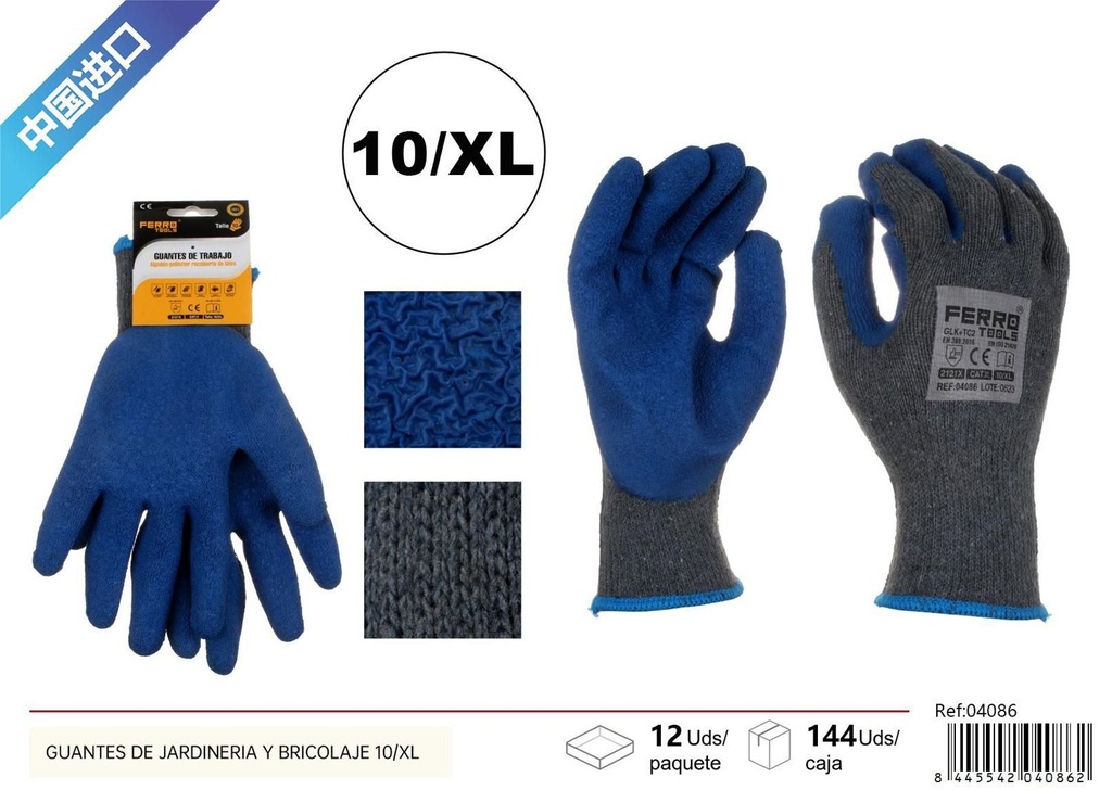 Guantes de jardinería y bricolaje 10/XL GLK+TC2 para protección