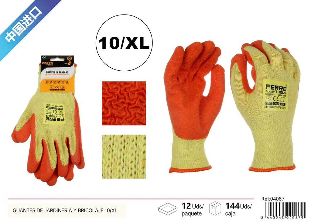 Guantes de jardinería y bricolaje 10/XL GLK+TC2