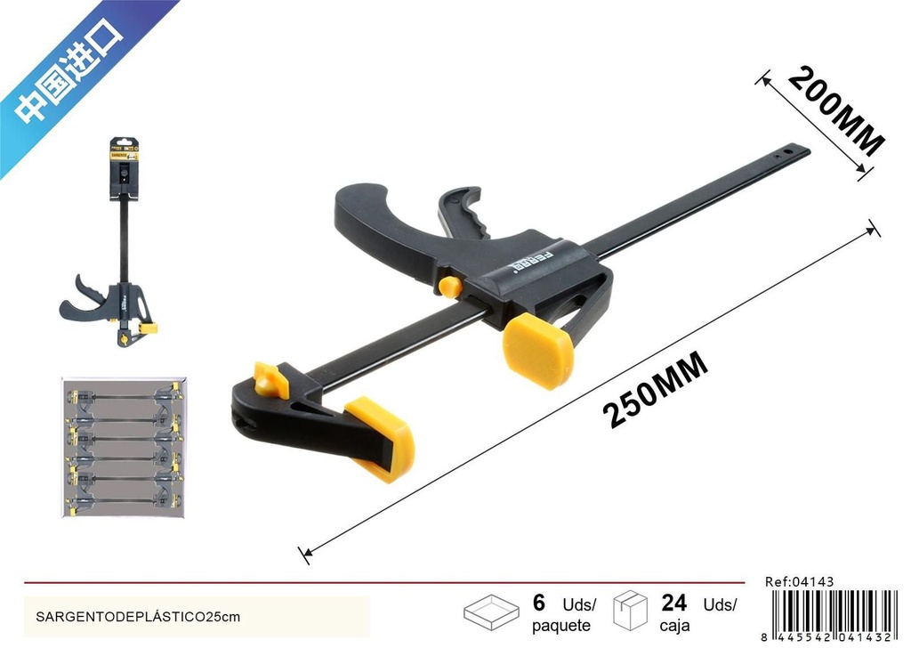 Sargento de plástico 25cm para fijación