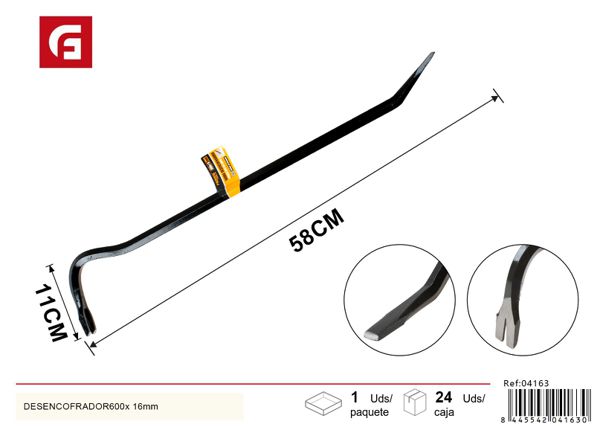 Desencofrador 600x16mm herramienta de construcción