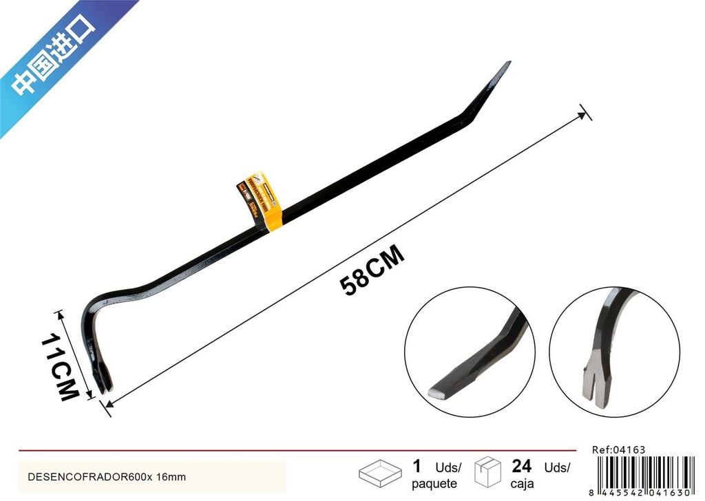 Desencofrador 600x16mm herramienta de construcción