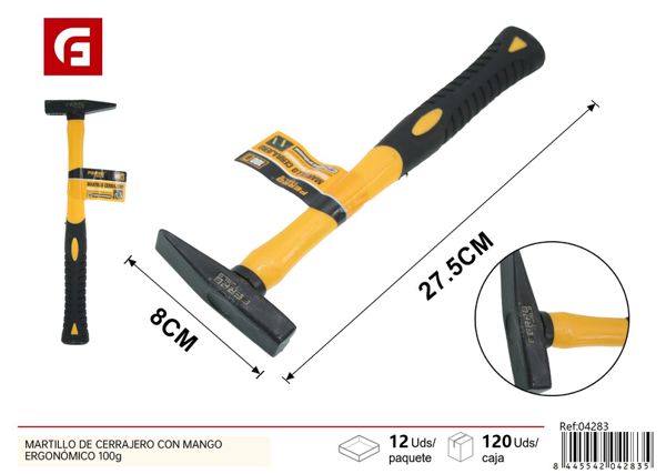 Martillo de cerrajero con mango ergonómico 100g