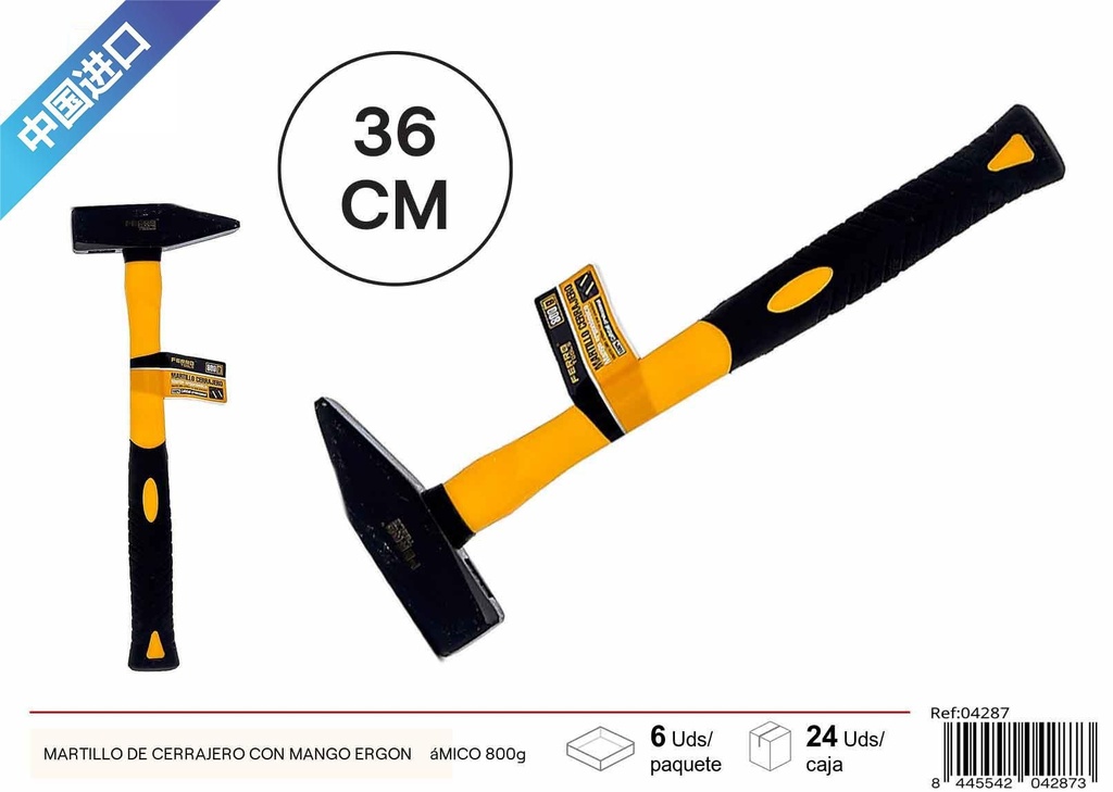 Martillo de cerrajero con mango ergonómico 800g - Herramientas de ferretería y construcción