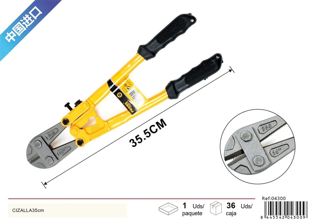 Cizalla 35cm para cortar alambres y cables