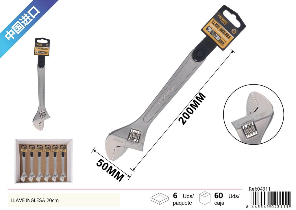 Llave ajustable 8in