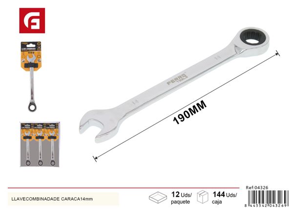 Llave combinada de carraca 14mm 