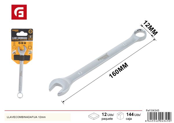 Llave combinada fija 12mm para bricolaje y reparaciones