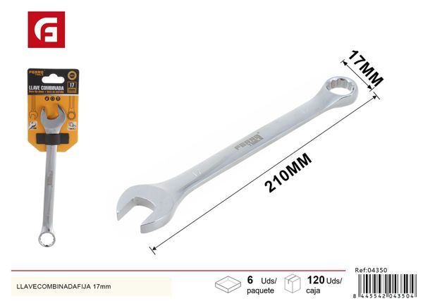 Llave combinada fija 17mm cromada