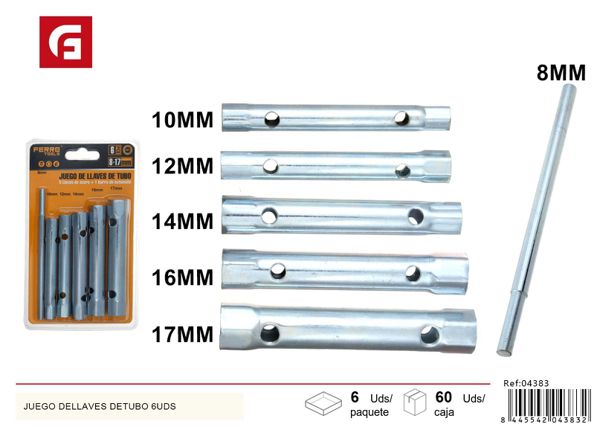 Juego de llaves de tubo 8-17mm 6pcs para reparaciones