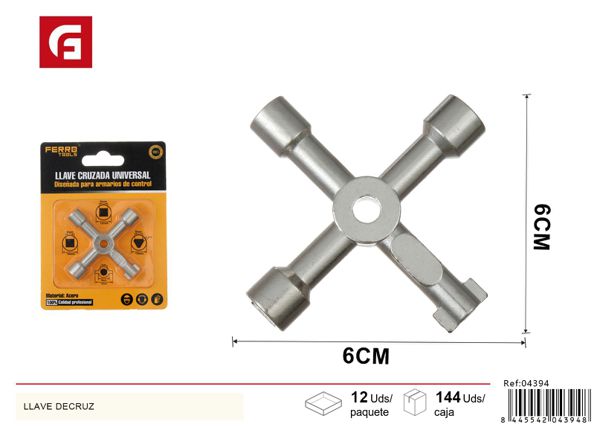 Llave de cruz multifuncional 4 en 1 para herramientas