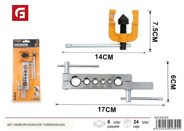 Set de abocardado de tuberías 2 piezas para ferretería y herramientas