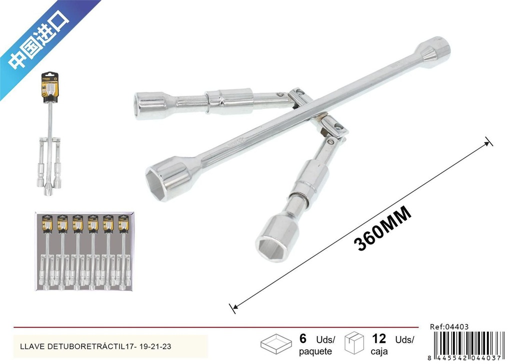 Llave de tubo retráctil 17-19-21-23