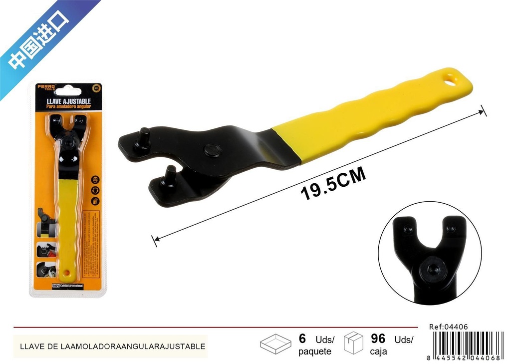 LLAVE DE LA AMOLADORA ANGULAR AJUSTABLE - Herramientas de ferretería