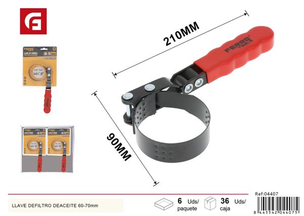 Llave de filtro de aceite ajustable 60-70mm para herramientas