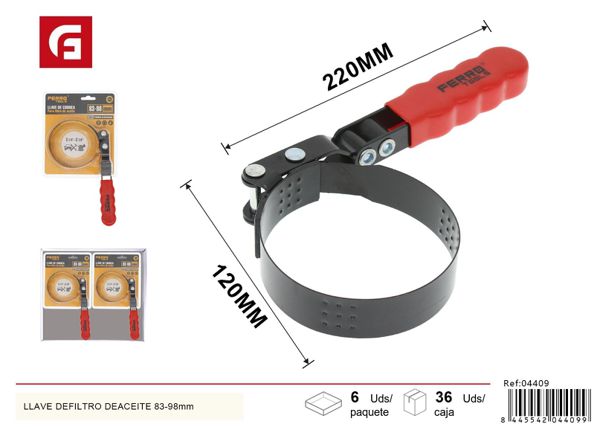 Llave de filtro de aceite ajustable 83-98mm herramienta esencial