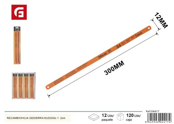 Recambio de hoja de sierra 10uds 300x12x0.65mm para cortes precisos