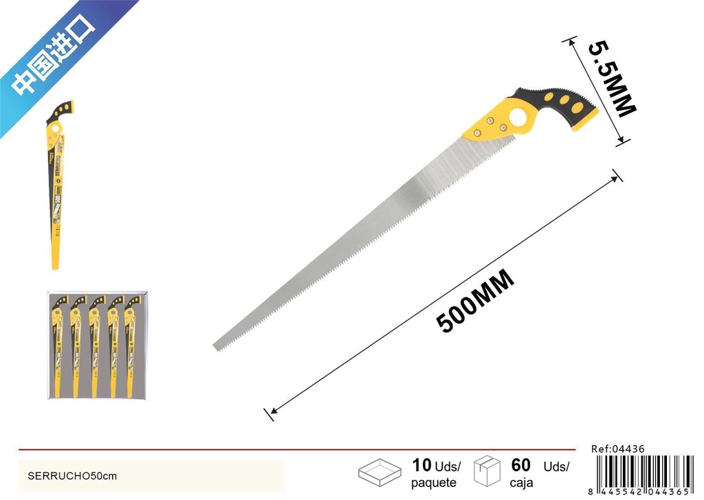 Serrucho de dientes 50cm para carpintería