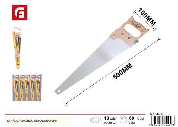 Serrucho con mango de madera 50cm para carpintería