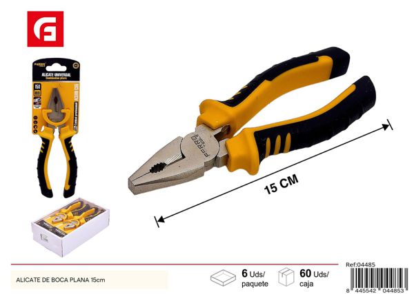 Alicate de boca plana 15cm para trabajos de precisión