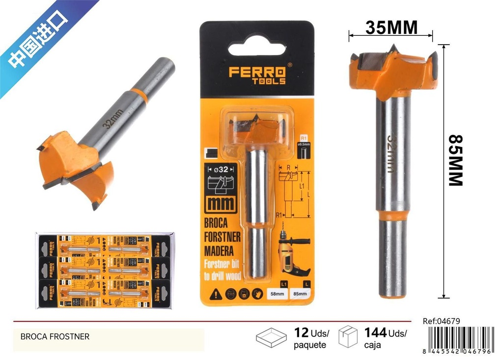 Broca Forstner 32mm para carpintería