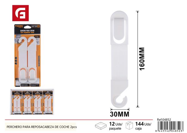 Perchero para reposacabezas de coche 2pcs para colgar prendas