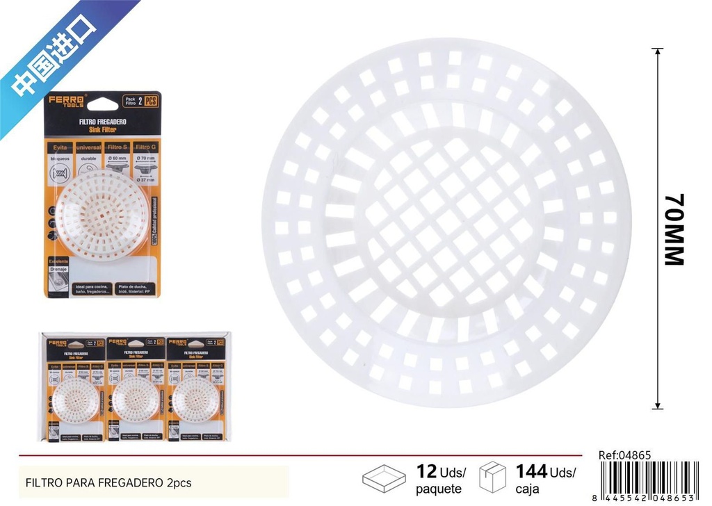Filtro para fregadero 2pcs - Accesorios para plomería