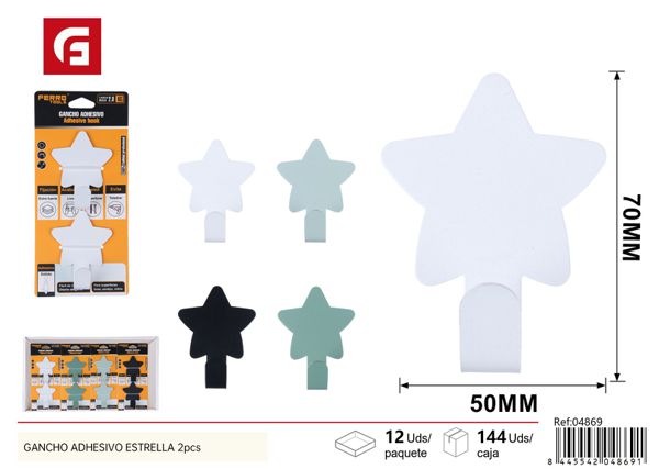 Gancho adhesivo estrella 2pcs