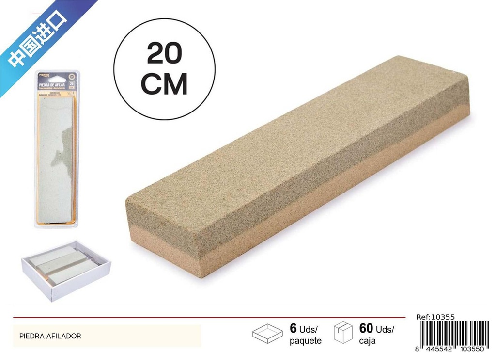 Piedra afilador 20cm para cuchillos y utensilios de cocina