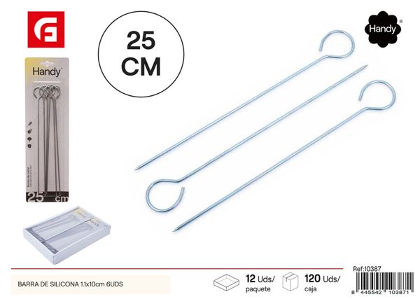Aguja de asado 25cm 6pcs para barbacoa