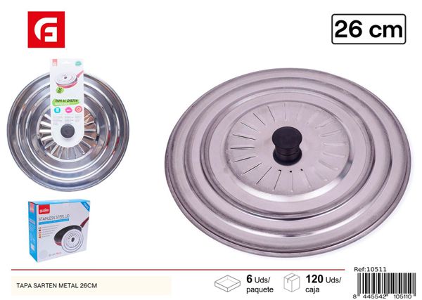 Tapa de sartén metálica 26cm para cocina