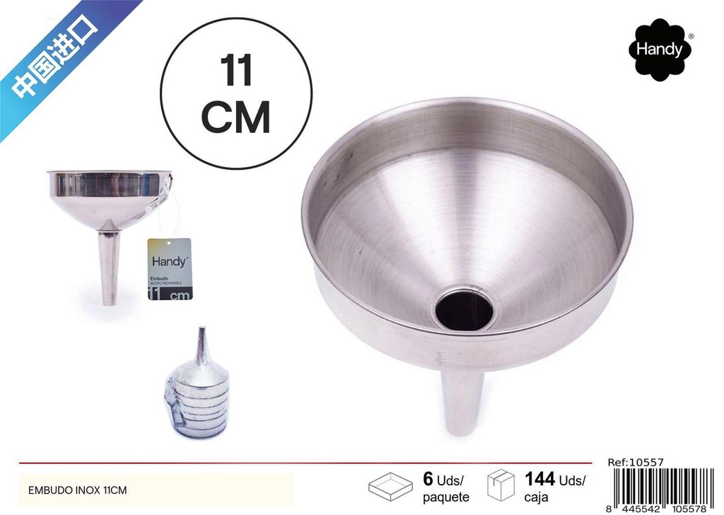 Embudo de acero inoxidable 11cm para cocina y líquidos