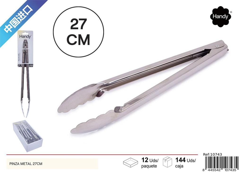 Pinza de metal 27cm para cocina