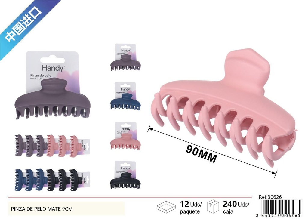 Pinza de pelo mate 9 cm - Accesorios de belleza