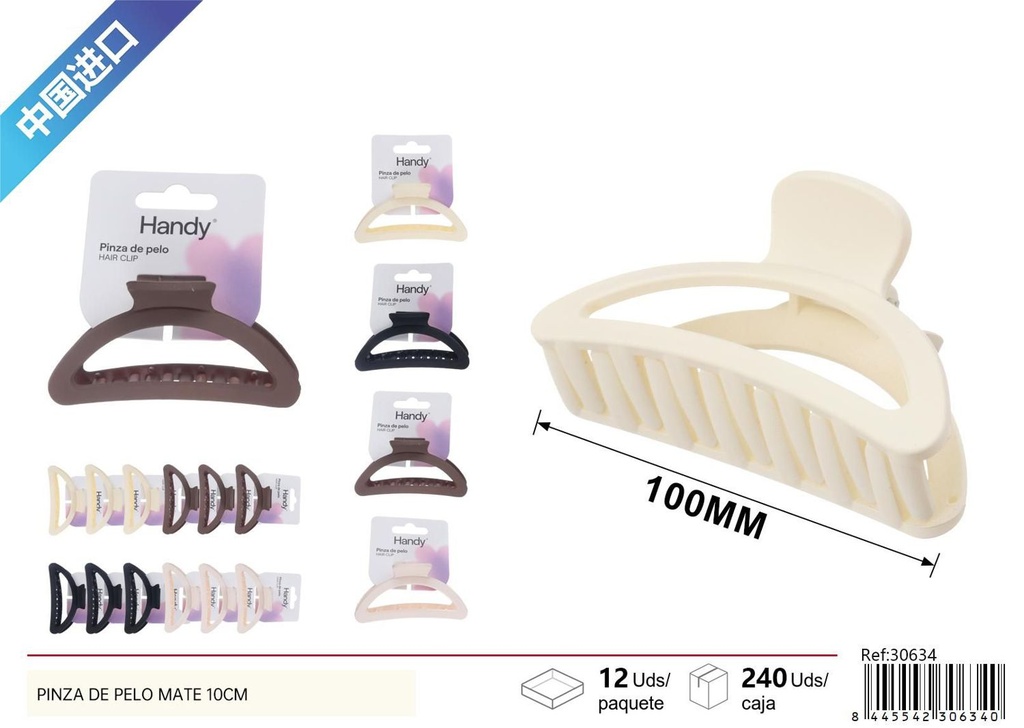 Pinza de pelo mate 10cm - Accesorios para el cabello