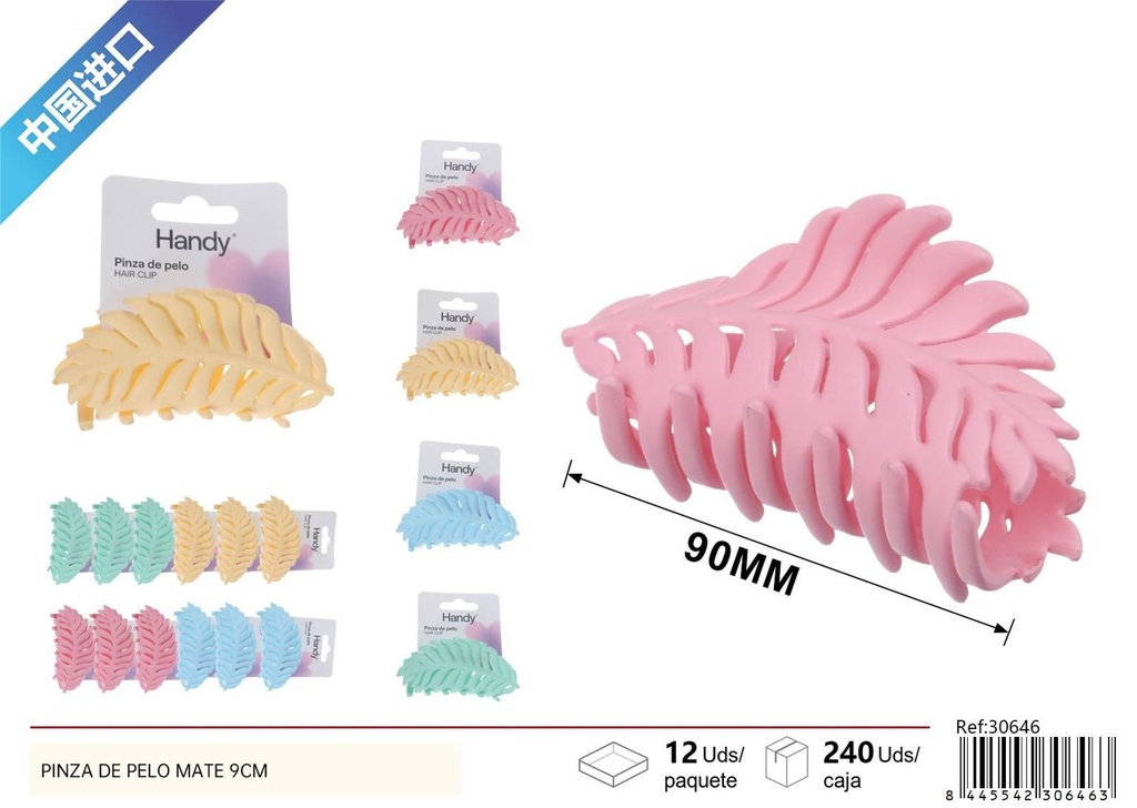 Pinza de pelo mate 9 cm - Accesorios de belleza