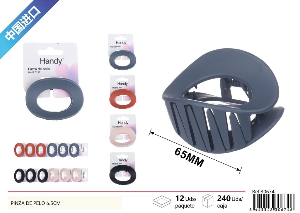 Pinza de pelo (set de 3) 8 cm - Accesorios de belleza
