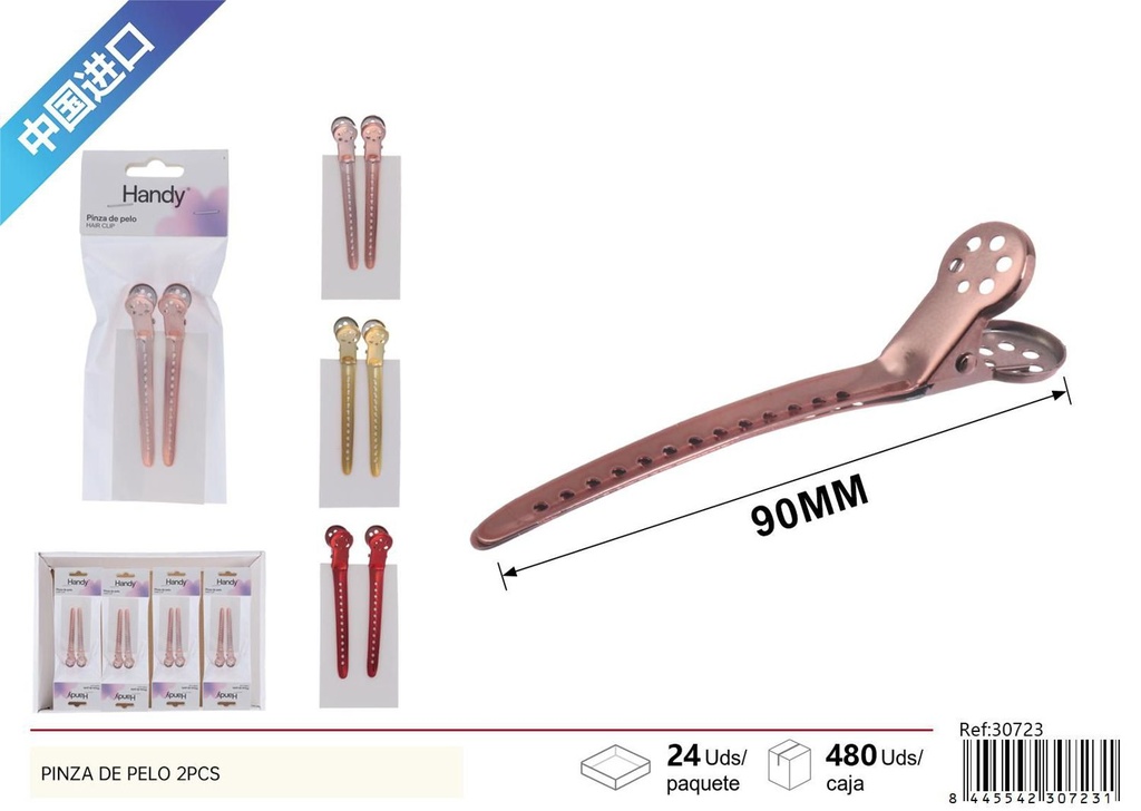 Pinza de pelo de 6 agujeros (2 piezas) - Accesorios para el cabello