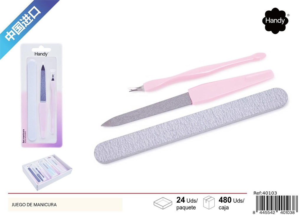 Set de manicura de 3 piezas - Accesorios de belleza