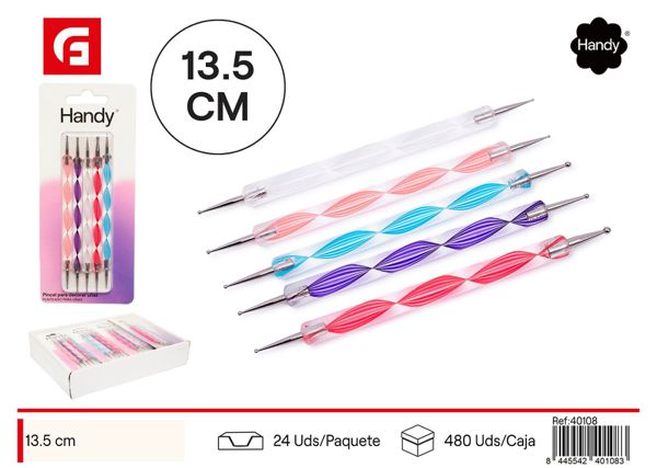 Pincel de manicura 5pcs para diseño de uñas