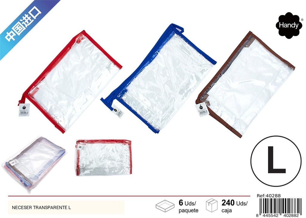  Neceser transparente grande - Accesorios de belleza