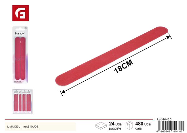 Lima de uñas 10uds para manicura y pedicura