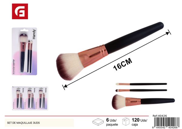 Set de maquillaje 3 piezas (pincel de sombras)