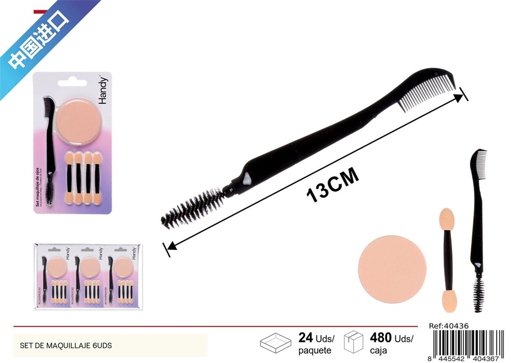 Set de maquillaje 6 piezas - Accesorios de belleza