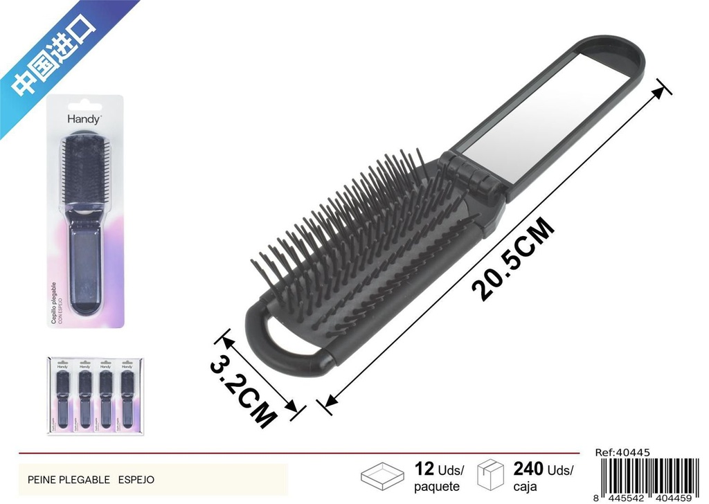 Peine plegable + espejo - Accesorios de belleza y cuidado personal