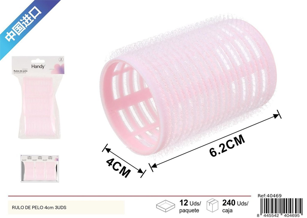 Rulo de pelo 4cm 3 piezas - Accesorios de peluquería