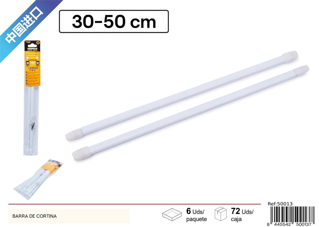 Barra de cortina 30-50cm - Accesorios de baño