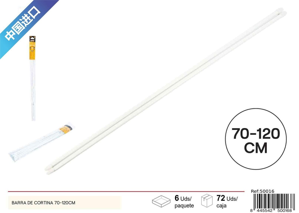 Brazo de cortina 70-120cm - Accesorios de baño